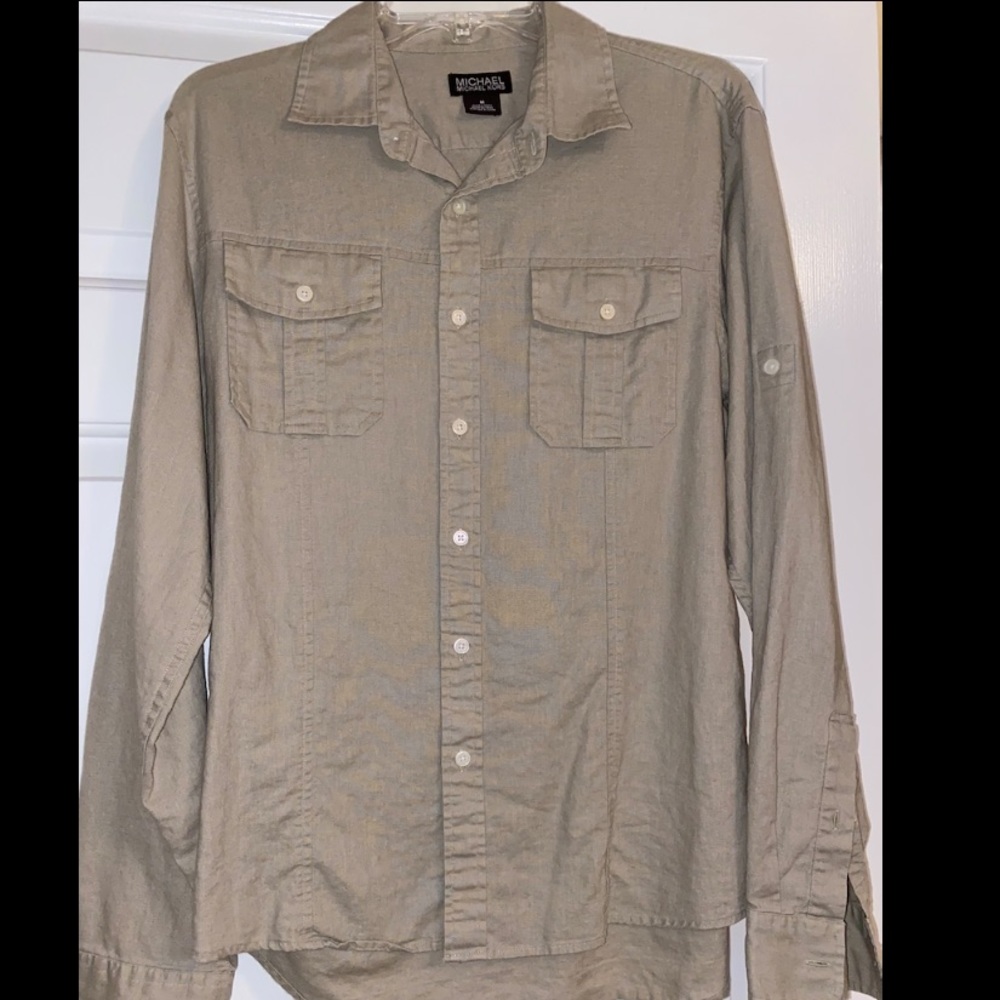 MICHAEL KORS Michael Kors Men’s Khaki Button Down